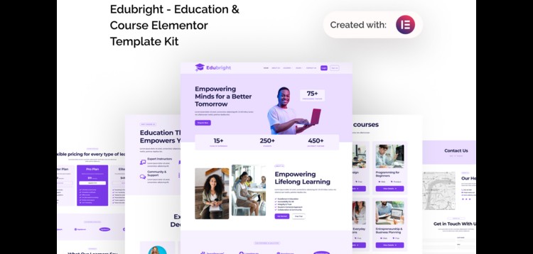 Item cover for download Edubright - Online Course & Education Elementor Template Kit