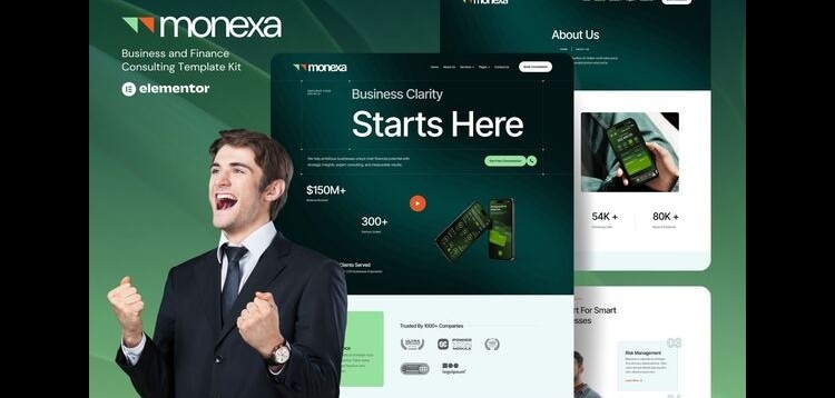 Item cover for download Monexa - Business & Finance Consulting Elementor Template Kit
