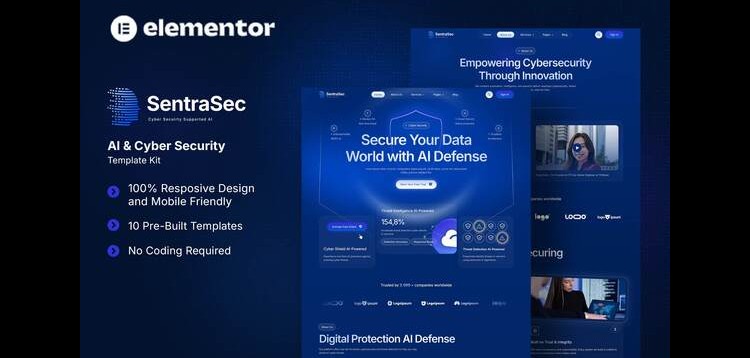 Item cover for download SentraSec - AI & Cyber Security Elementor Template Kit