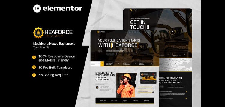 Item cover for download Heaforce - Machinery Heavy Equipment Elementor Template Kit