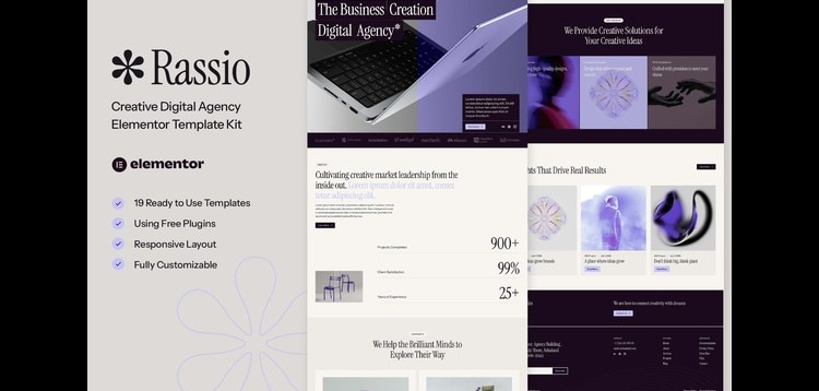 Item cover for download Rassio - Creative Digital Agency Elementor Template Kit