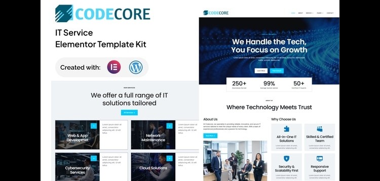 Item cover for download Codecore - IT Service Elementor Template Kit