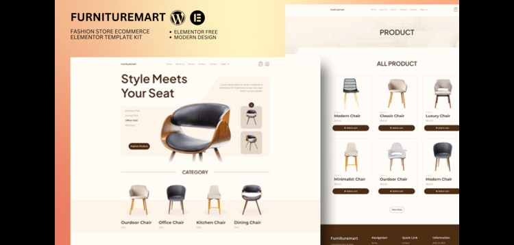 Item cover for download Furnituremart - Furniture Ecommerce Elementor Template Kit