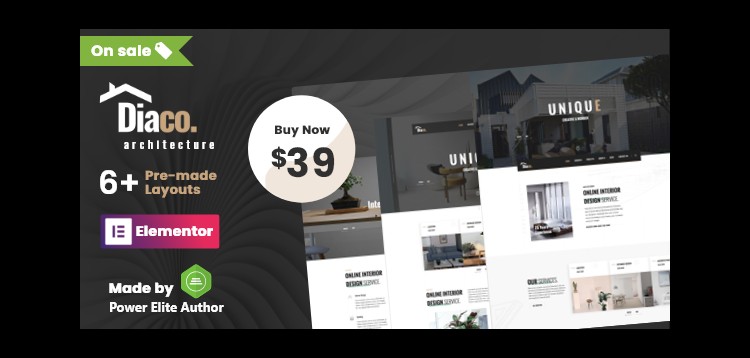 Item cover for download Diaco - Architecture & Interior Design Elementor WordPress Theme