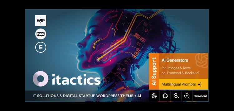 Item cover for download ITactics - IT Solutions & Digital Startup WordPress Theme + AI