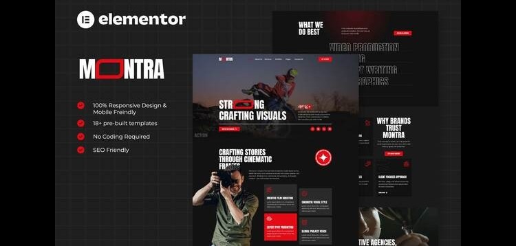Item cover for download Montra - Film & Video Production Elementor Template Kits