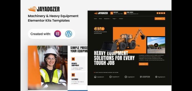 Item cover for download Jayadozer - Machinery Heavy Equipment Elementor Templae Kit