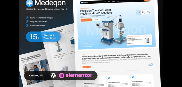 Item cover for download Medeqon – Medical Devices & Equipment Service Elementor Template Kit