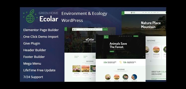 Item cover for download Ecolar - Environment & Ecology WordPress Theme