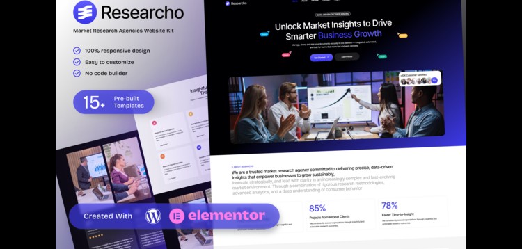 Item cover for download Researcho – Market Research Agencies Elementor Template Kit