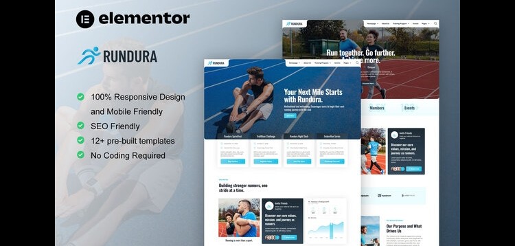 Item cover for download Rundura - Running Club & Sport Event Elementor Template Kit