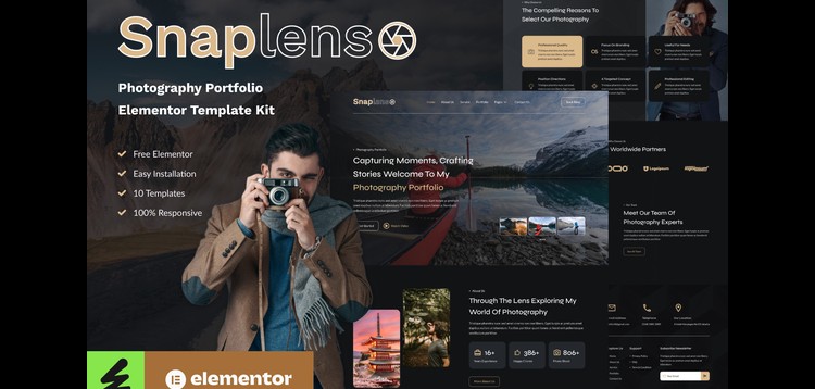 Item cover for download Snaplens - Photography & Portfolio Elementor Template Kit