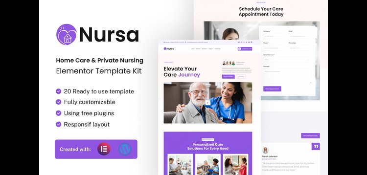 Item cover for download Nursa - Home Care & Private Nursing Services Elementor Template Kit
