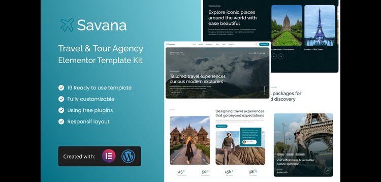 Item cover for download Savana - Travel & Tour Agency Elementor Template Kit
