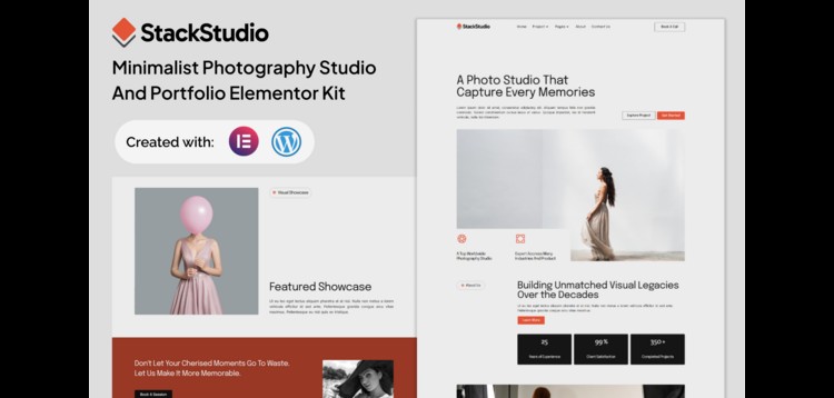 Item cover for download StackStudio - A Minimalist Photography Studio & Portfolio Elementor Kit