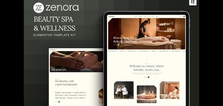 Item cover for download Zenora - Beauty Spa & Wellness Elementor Template Kit