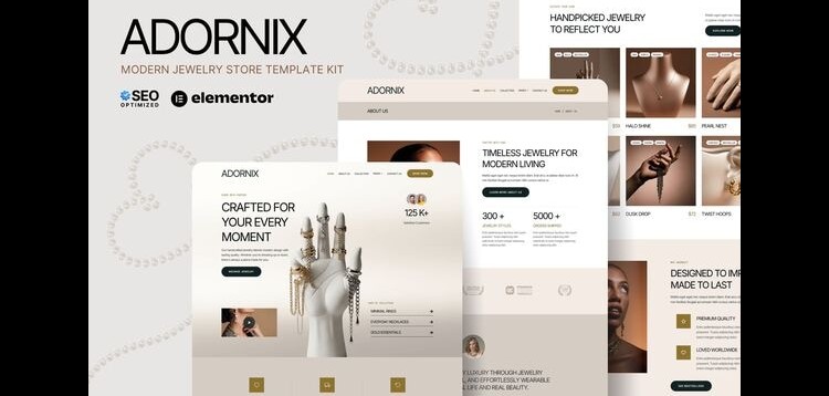 Item cover for download Adornix - Modern Jewelry Store Elementor Template Kit