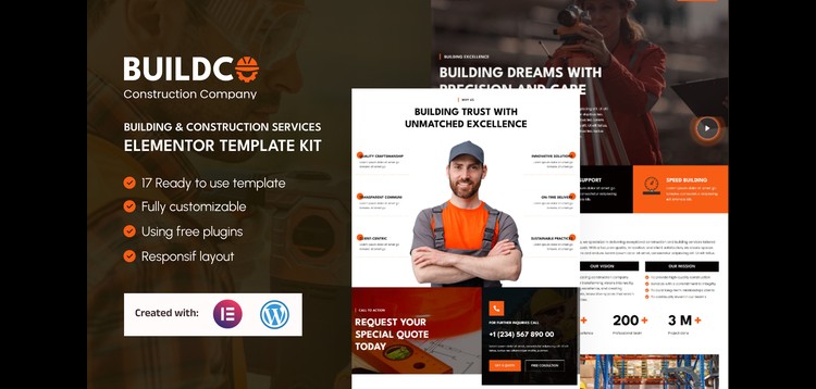 Item cover for download Buildco - Building & Construction Services Elementor Template Kit
