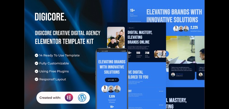 Item cover for download Digicore - Creative Digital Agency Elementor Template Kit