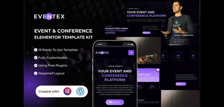 Item cover for download Eventex - Event & Conference Elementor Template Kit