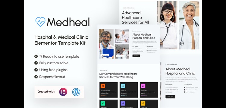 Item cover for download Medheal - Hospital & Medical Clinic Elementor Template Kit