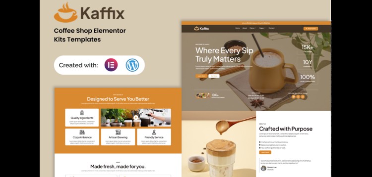 Item cover for download Kaffix - Coffee Shop & Cafe Elementor Template Kit