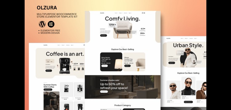 Item cover for download Olzura - Multipurpose Woocommerce Store Elementor Template Kit