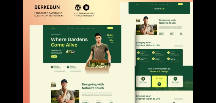 Item cover for download Berkebun - Landscape & Gardening Elementor Template Kit