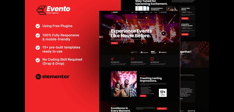 Item cover for download Evento - Event Agency Elementor Template Kit