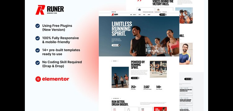 Item cover for download Runer - Running Club, Marathon & Sports Events Elementor Template Kit