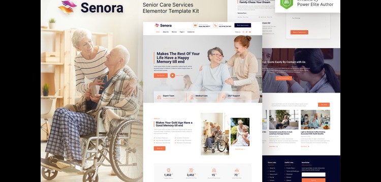 Item cover for download Senora – Senior Care Services Elementor Template Kit