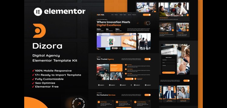 Item cover for download Dizora - Digital Agency Elementor Template Kit