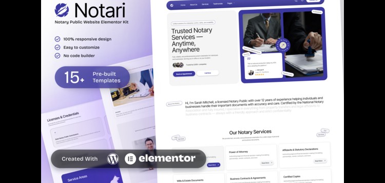 Item cover for download Notario - Notary Public Elementor Template Kit