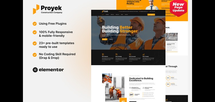 Item cover for download Proyek - Construction Elementor Template Kit