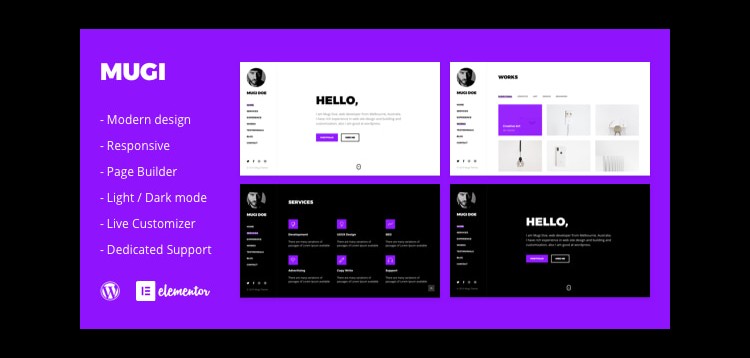 Item cover for download Mugi - Personal Portfolio & Resume WordPress Theme