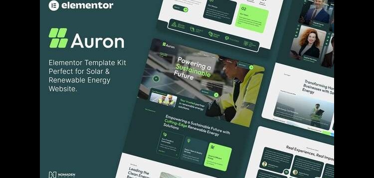 Item cover for download Auron - Solar & Green Renewable Energy Elementor Template Kits