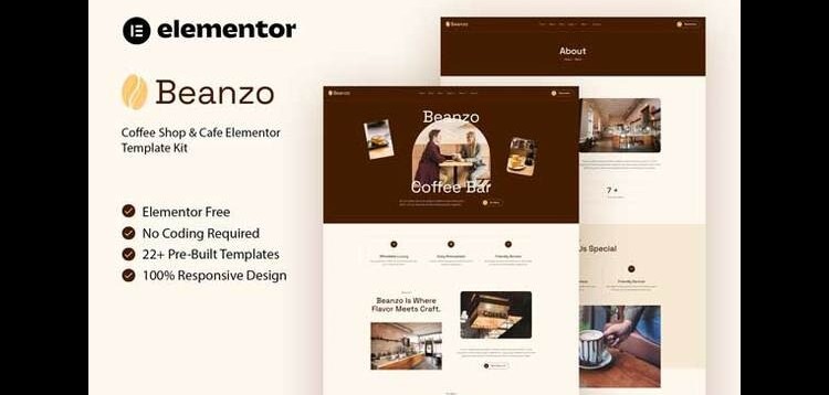 Item cover for download Beanzo - Coffee Shop & Cafe Elementor Template Kit