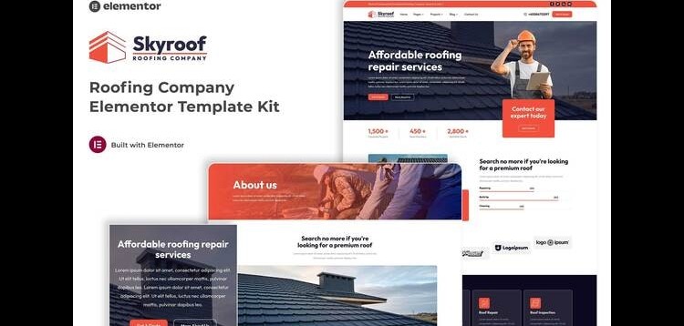 Item cover for download Skyroof - Roofing Company Elementor Template Kit
