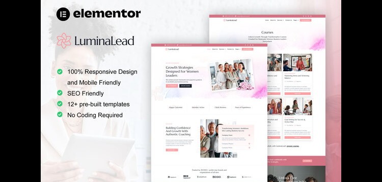 Item cover for download LuminaLead - Feminine Business Coaching Elementor Pro Template Kit