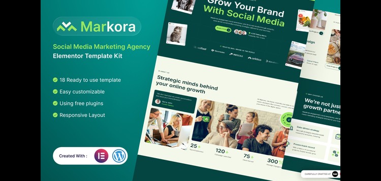 Item cover for download Markora - Social Media Marketing Agency Elementor Template Kit