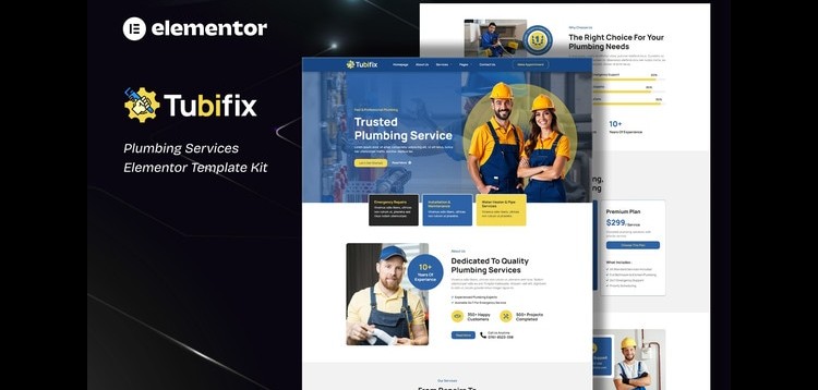 Item cover for download Tubifix – Plumbing Services Elementor Template Kit