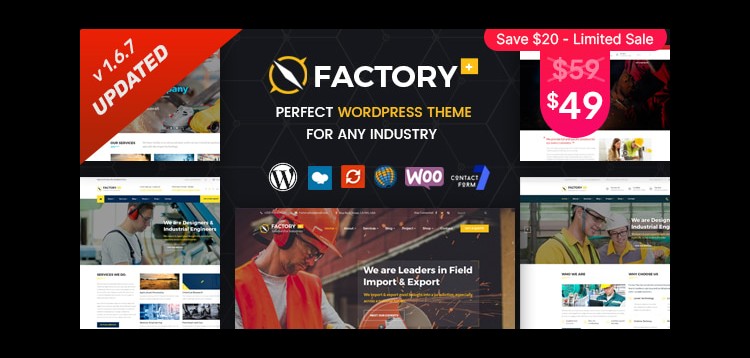 Item cover for download Factory Plus - Industry and Construction WordPress Theme