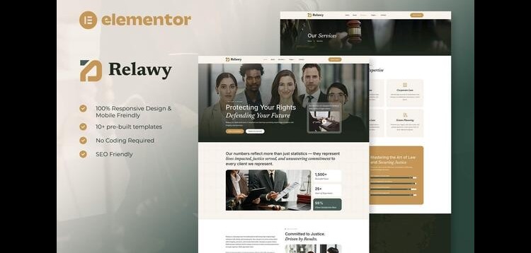 Item cover for download Relawy - Law Firm & Attorney Elementor Template Kit