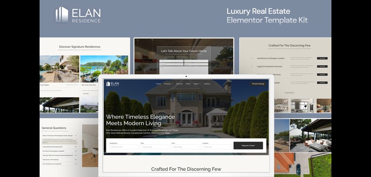 Item cover for download Elan - Luxury Real Estate Elementor Template Kit