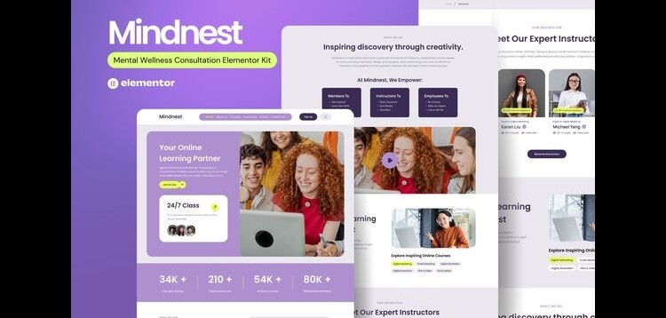 Item cover for download Mindnest - Mental Wellness Consultation Elementor Template Kit