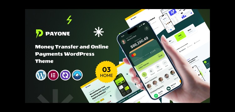 Item cover for download PayOne – Money Transfer & Online Payments With Banking WordPress Theme
