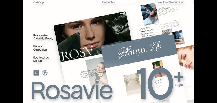 Item cover for download Rosavie - Soft Luxe Beauty Salon Elementor Template Kit