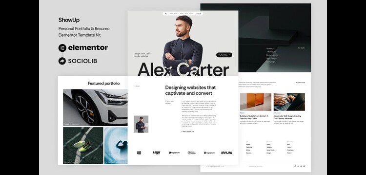 Item cover for download ShowUp - Personal Portfolio & Resume Elementor Template Kit