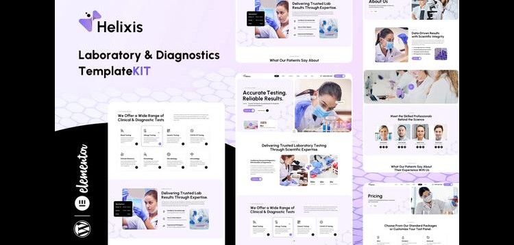 Item cover for download Helixis - Laboratory & Diagnostics Elementor Template Kit