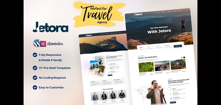 Item cover for download Jetora – Travel & Tour Agency Elementor Pro Template Kit